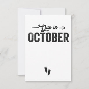 Verschuldigd in oktober Baby bekendmaking Zwangers Bedankkaart