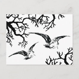 Verschuldigd object in volo tra i rami briefkaart