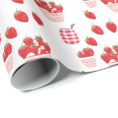 Verse aardbeien en Cream Patterned Gift Cadeaupapier (Rol Hoek)