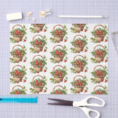 Verse aardbeien in een rieten mand patroon tissuepapier (Craft)