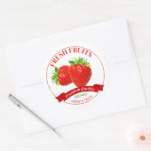 Verse aardbeien label sticker (Envelop)