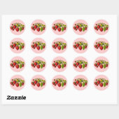 Verse aardbeien ronde sticker (Vel)