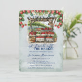 Verse Aardbeien Van De Markt Bruiloft Feest Kaart (Staand voorkant)