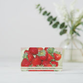 Verse aardbeienfoto Visitekaartje (Staand voorkant)