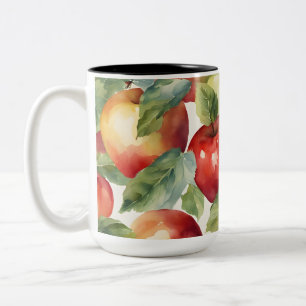 Verse appel aquarel ontwerp tweekleurige koffiemok
