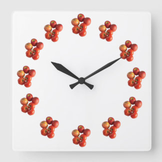 Verse appels en tomaten wandklok vierkante klok
