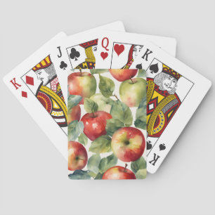 Verse appels watercolor ontwerp pokerkaarten