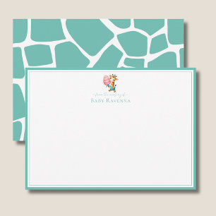 Verse Aqua Mint Giraffe Huid Nieuwe Baby Slaapkame Notitiekaartje