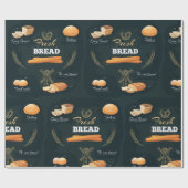 Verse Artisan Brood Bakkerij Loaf Rolls Baguette Cadeaupapier (Vlak)