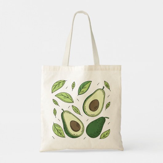 Verse avocado met groene bladeren - Canvas tas (Achterkant)