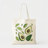 Verse avocado met groene bladeren - Canvas tas (Voorkant)