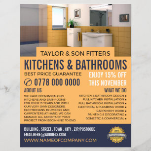 Verse badkamerportret, keuken- en badkamer Fitter Flyer
