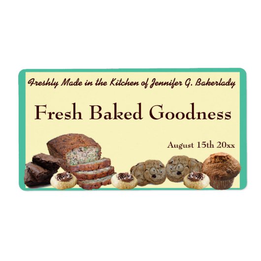 Verse Baked Goods Variety Packaging Versie 2 Etiket (Voorkant)
