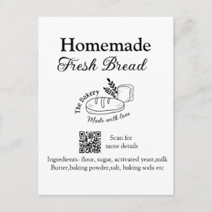 Verse bakkerij voeg naam ingrediënten Q r code toe Briefkaart