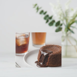 Verse bakte chocolade lava cake briefkaart
