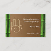 Verse Bamboe Massage Therapie Horizontale Alternat Visitekaartje (Voorkant)