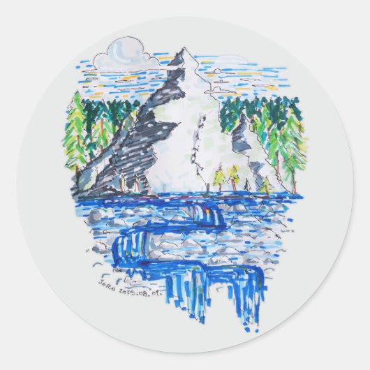 verse berg ronde sticker (Voorkant)