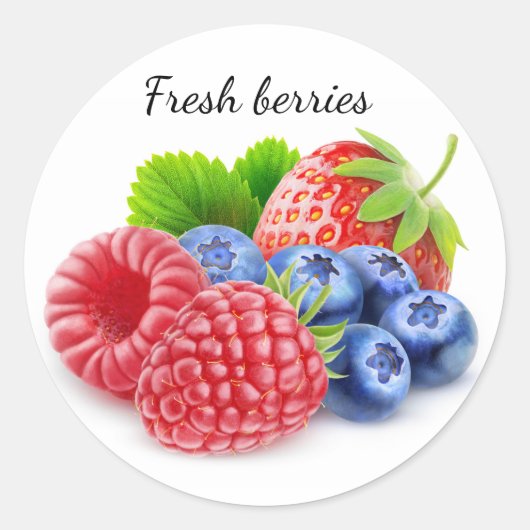 Verse bessen ronde sticker (Voorkant)