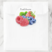 Verse bessen ronde sticker (Tas)