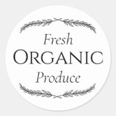 Verse biologische producten ronde sticker (Voorkant)