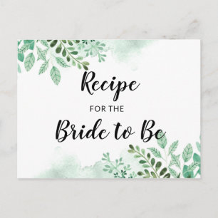 Verse bladeren botanische Vrijgezellenfeest recept Briefkaart