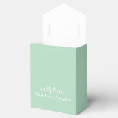 Verse Bloemen Favor Box in Mint Groen Bedankdoosjes (Geopend)