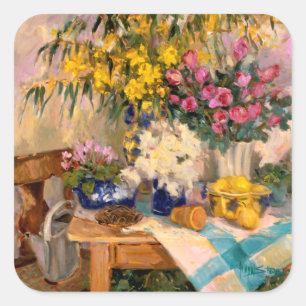 Verse bloemen II Vierkante Sticker