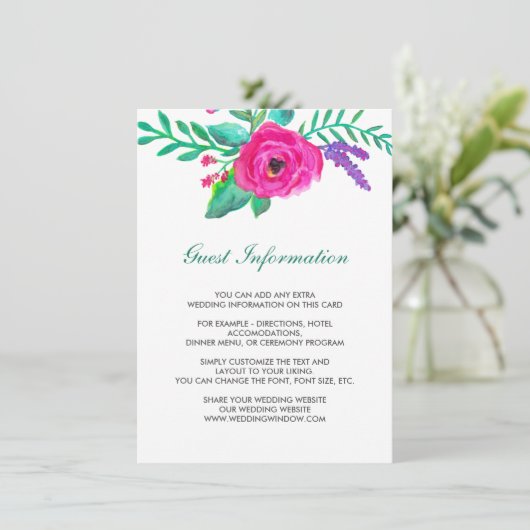 Verse Bloemen Trouwtussenvoegsel Kaart (Staand voorkant)