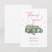 Verse Bloemenwagen Bruidsdiner Bedankkaart (Voorkant / Achterkant)