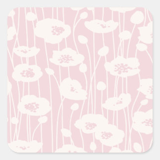 Verse Bloesems | Neutraal - Roze Blozen Vierkante Sticker
