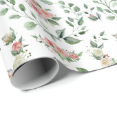 Verse Blozende Roze Bruiloft Cadeaupapier (Rol Hoek)