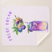 Verse Blueberry Drink Sherpa Deken Aangepaste teks (Voorkant (horizontaal))