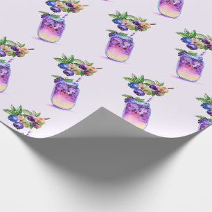Verse Blueberry Drink Wrapping Paper Cadeaupapier