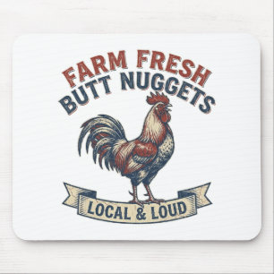 Verse Boerderij Kip Nuggets Haan Grappig Retro Kip Muismat