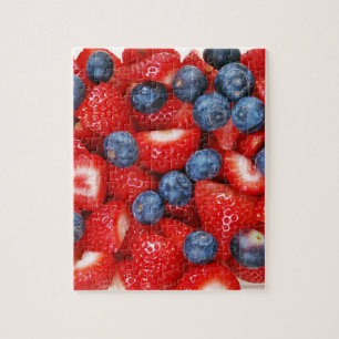 Verse bosbessen en aardbeien legpuzzel