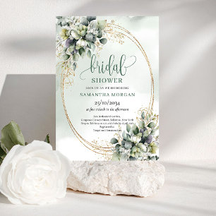 Verse Chic Groen Goud Boho Bruiloft Uitnodiging