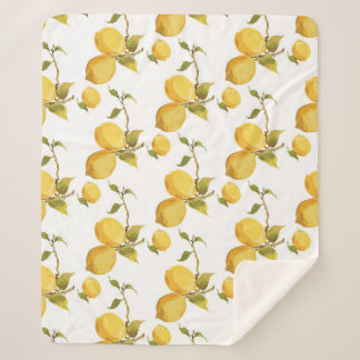 verse citroenen: simplistisch design sherpa deken