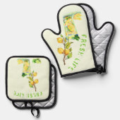 Verse citroensap Drink Oven Mitt & Pot Holder Set (Voorkant / Achterkant)