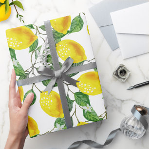 Verse citroenvrucht Bloemen Cadeaupapier