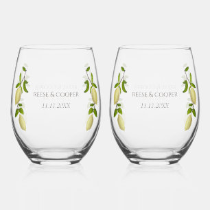 Verse Citrus Geschilderde Citroenen Modern Mediter Wijnglas Zonder Voet
