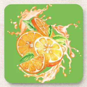 Verse Citrus Onderzetter Set - Sinaasappel Design