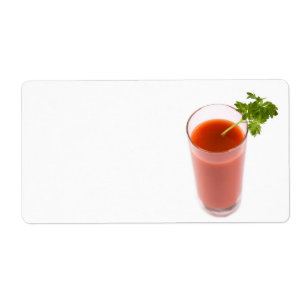 verse cocktail van tomatensap etiket