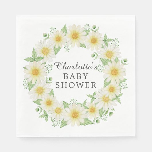 Verse Daisy Baby showers servetten (Voorkant)