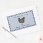 Verse Eieren Monogram Eierdoos Pastelblauw Rechthoekige Sticker (Envelop)