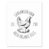 Verse eieren | Rustiek handgetekend kip Boerderij Rubberstempel (Afrduk)