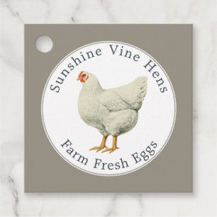 Verse Eieren uit de Boerderij Antieke Hen Modern E Bedankjes Labels