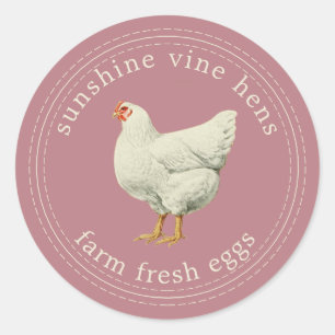 Verse Eieren van de Boerderij Oud-Hollands Kip Eie Ronde Sticker