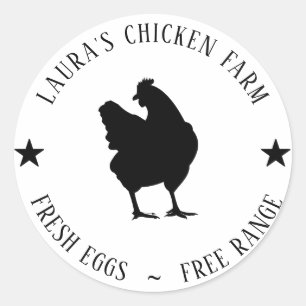 Verse Eitjes Kip Boerderij Kartellabel Mini Ronde Sticker