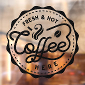 Verse en Heet Koffie Hier Raamsticker (Vel 2)