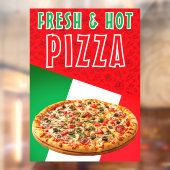 Verse en hete pizza met pizza explosie raamsticker (Vel 2)